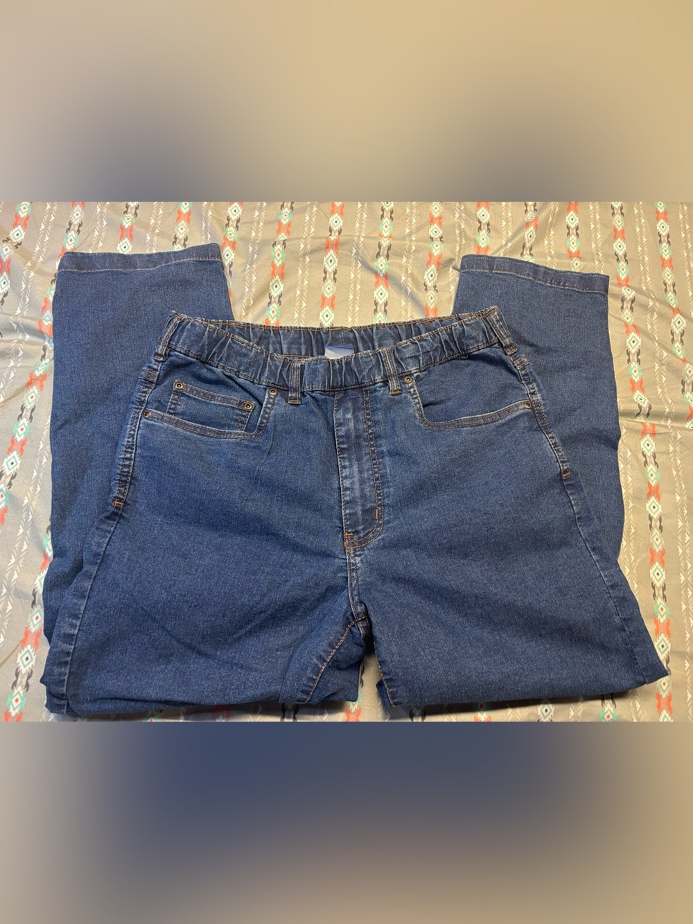 💢Mens Vintage Active USA Light Blue Denim Joggers with Elastic Waist